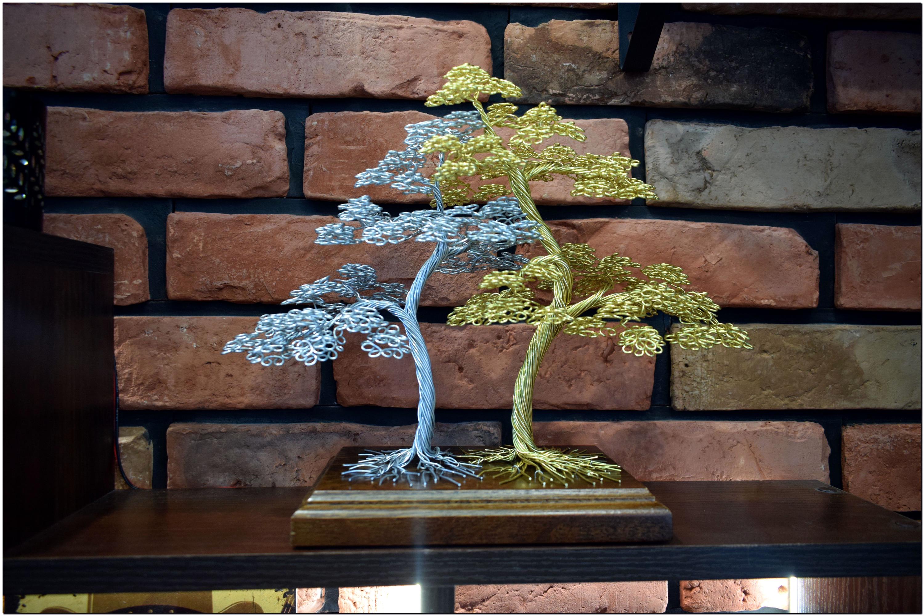金属製盆栽彫刻：彫刻されたスチールと真鍮のワイヤーアート - Etsy 日本