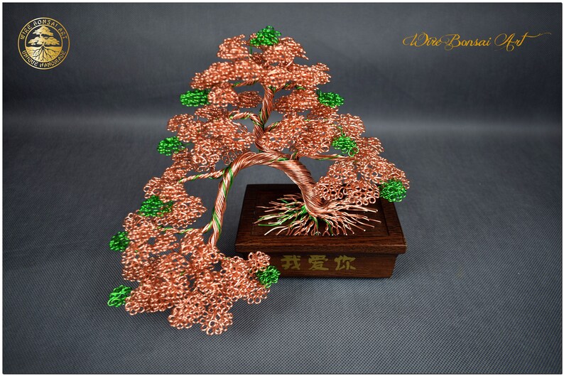 Copper Bonsai Tree in an Oak Pot Copper 7th Wedding Etsy