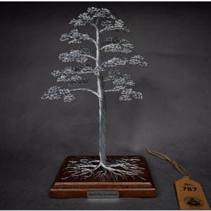 Handmade Pine Wire Bonsai Tree: Engraved Zen Decor