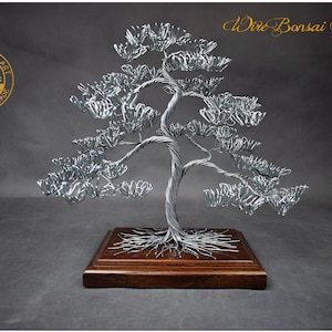 Wire Pine Tree | Decoration For The Cabinet | Steel Eleventh Wedding Anniversary | Engraved Dedication | Zen Garden Tree | Feng Shui | Zen