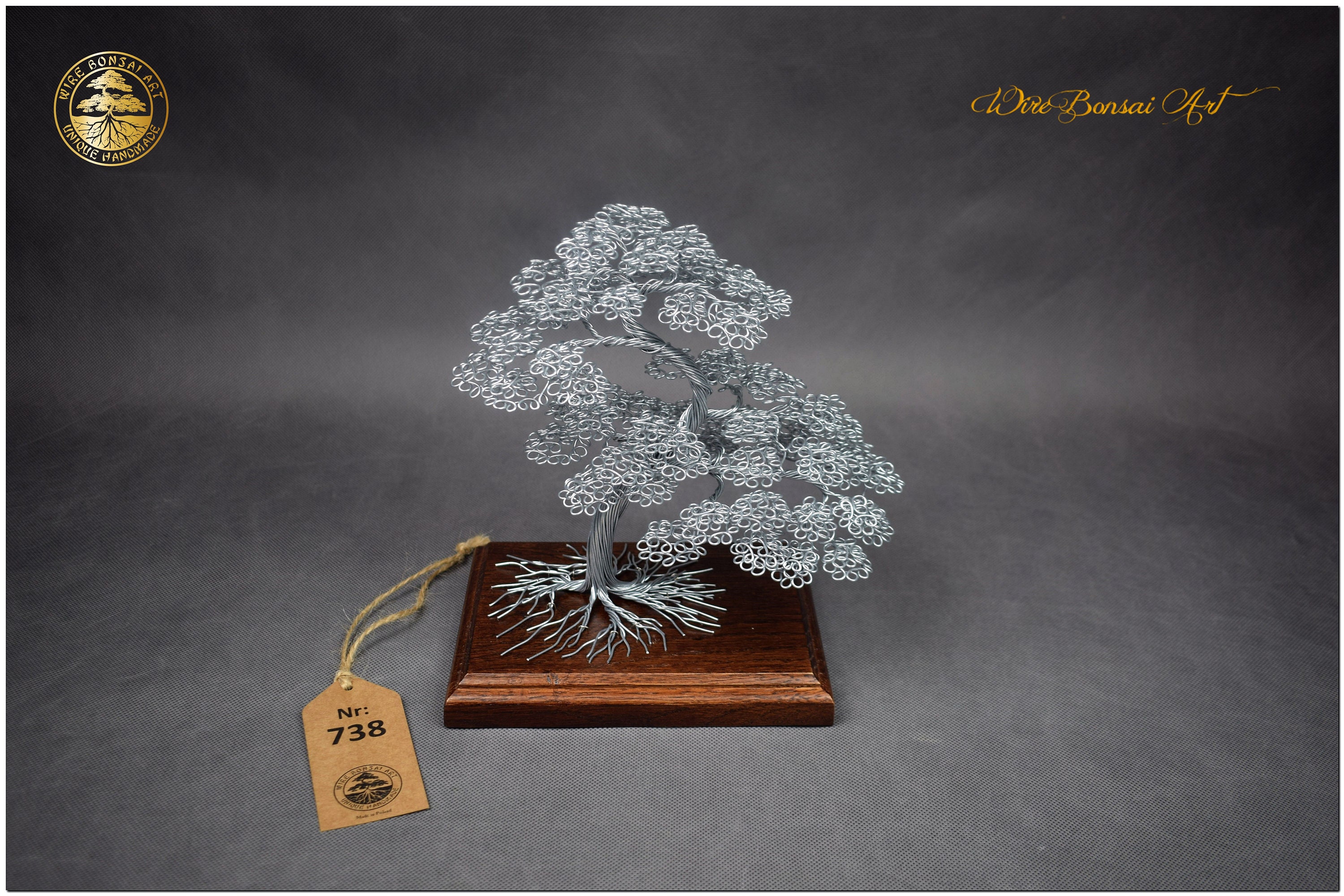 彫刻されたワイヤー盆栽：手作りの鉄彫刻、禅の装飾 - Etsy 日本