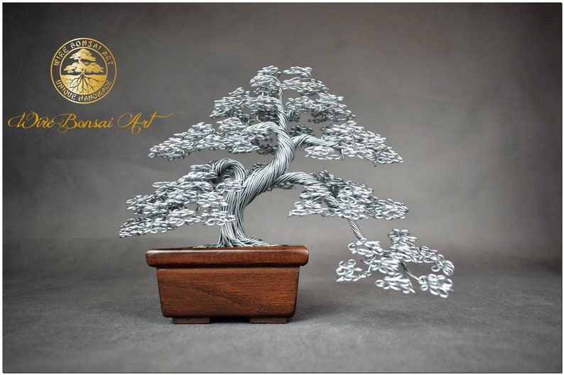 Steel Bonsai Tree in an Oak Pot 11th Wedding Anniversary Etsy