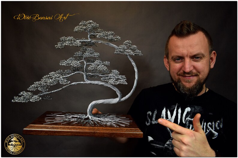 Large Steel Wire Bonsai Tree Tree of Life Engraved Etsy
