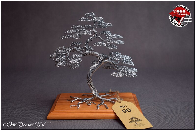 Wire Bonsai Tree Original Gift Engraved Dedication Etsy