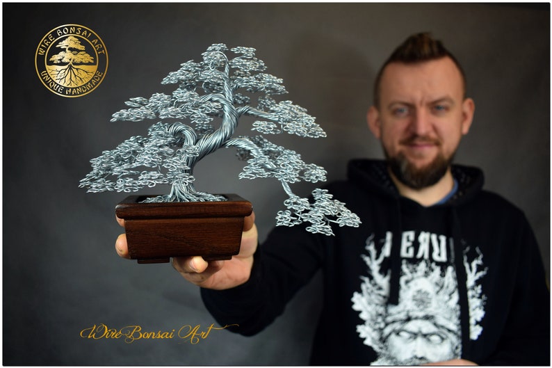 Steel Bonsai Tree in an Oak Pot 11th Wedding Anniversary Etsy