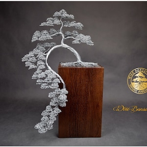 Large Metal Cascade Bonsai Tree | Engraved Dedication | Japanese Decorations | Oriental Living Room Decoration | Luxury Handmade | Feng Shui