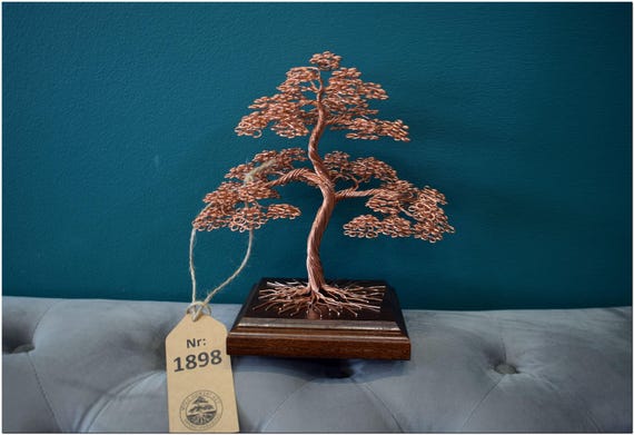 Kupferdraht Bonsai Baum | Jubilum Kupfer | 7 Jahre Jubilum | Gravierte  Widmung | Kupfer Ornament | Baum des Lebens | Japan-Stil | - Etsy.de