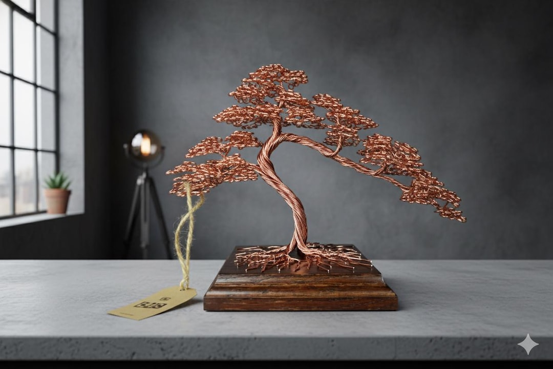 Draht Bonsai Baum | Kupfer Sieben Hochzeitstag | Gravierte Widmung | Indoor  Bonsai Baum | Kupfer Bonsai | Miniatur Baum | - Etsy.de