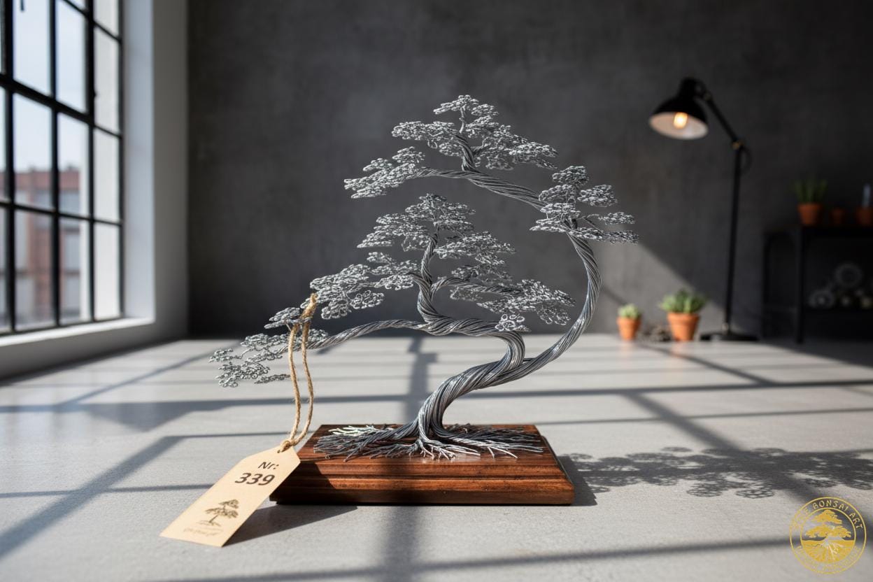 手作りワイヤー盆栽：彫刻された生命の樹、瞑想の装飾 - Etsy 日本