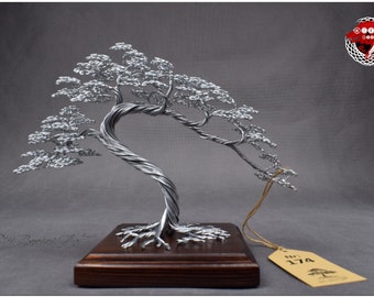 Wire Bonsai Tree | Oriental Living Room Decoration | Steel 11th Wedding Anniversary | Meditation Decor | Feng Shui | Zen Garden Tree | Lucky
