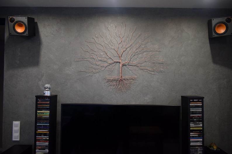 Copper Wire Tree Wall Art: Engraved Family Tree, Japanese Zen Decor - Etsy