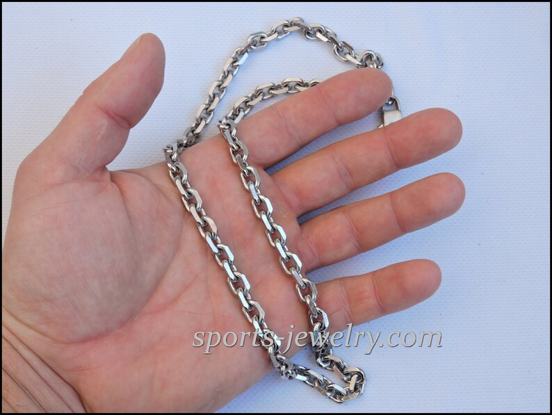 Stainless steel chain necklace 0.47 and 0.31 inch