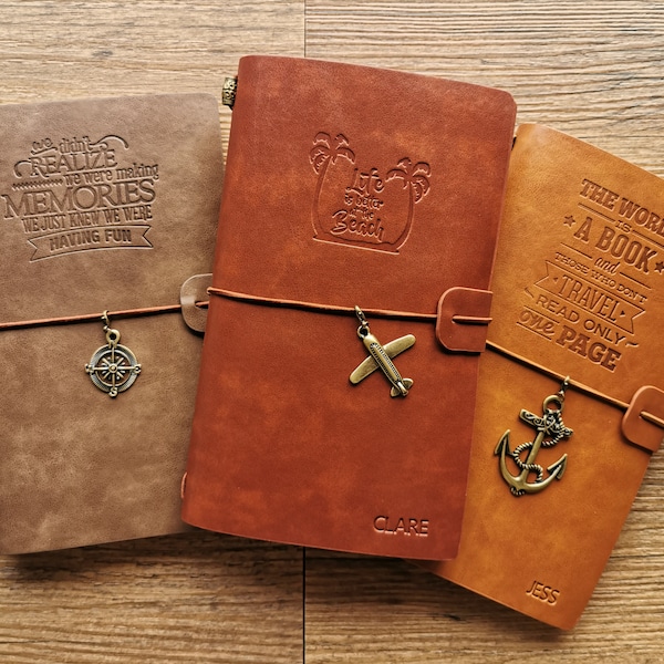 Personalisiertes Reisetagebuch-Notizbuch | Ultimatives Reisegeschenk | PU-Leder | Neues Produkt SALE | Tolles Geburtstagsgeschenk, Muttertagsgeschenk