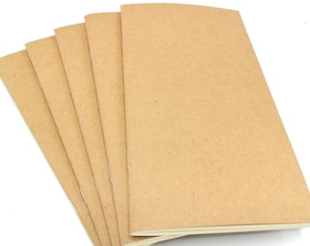 Petits inserts de papier de recharge pour journal ligné pour carnet de voyage (19 x 10,5 cm – Taille de l'insert)