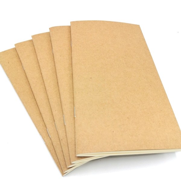 Petits inserts de papier de recharge pour journal ligné pour carnet de voyage (19 x 10,5 cm – Taille de l'insert)