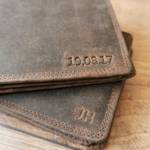 Personalised Real Leather Rustic Men's Wallet | Handmade Vintage Hunter Leather | Personalized Initials Embossed | Fathers Day Gift