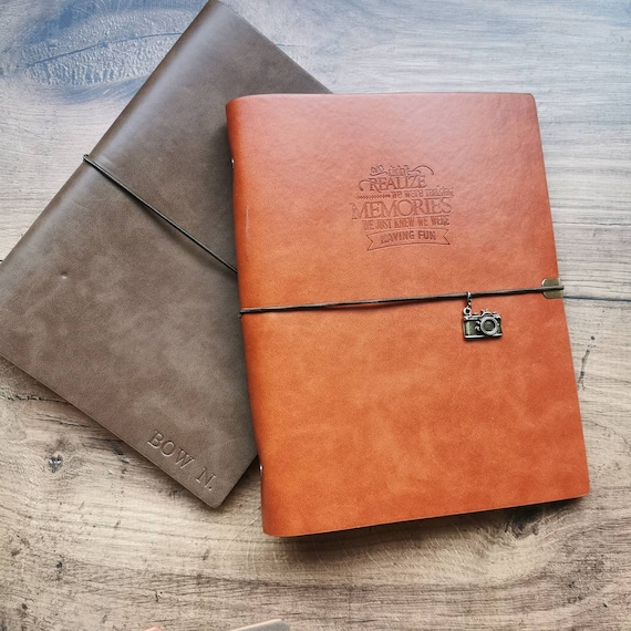 Personalised Travel Journal Photo Album Scrap Book | Ultimate Travel Gift | PU Leather | New Product SALE | Great Birthday Present Gift