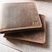 Personalised Real Leather Rustic Men's Wallet | Large Initials Distressed Leather | Personalized Initials Embossed | Father's Day Gift
