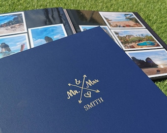 Clearance 60% Off – Personalised Mr & Mrs Photo Album | PU Vegan Leather | Wedding Gift, Anniversary, Honeymoon, Couples Gift