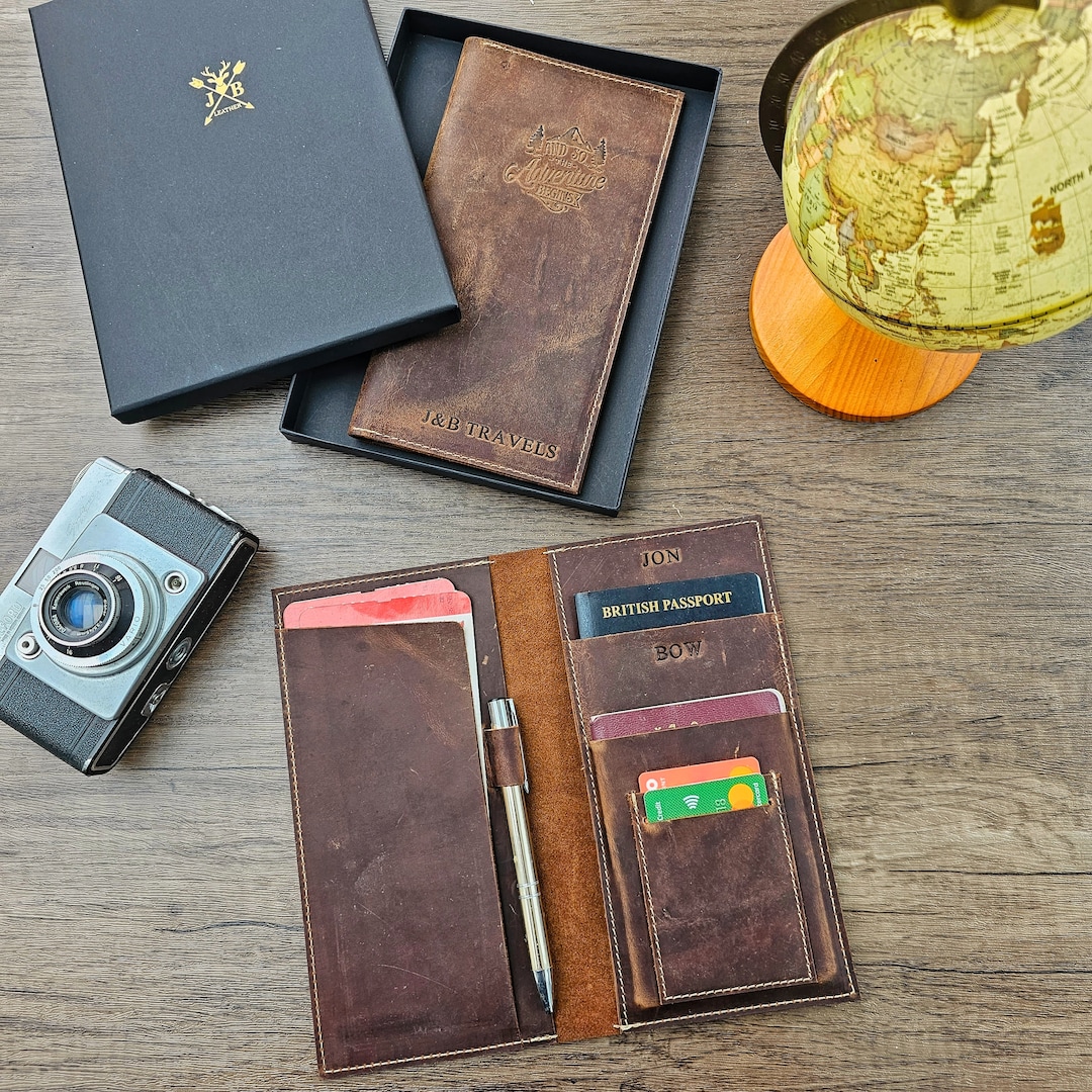 Personalised Couples Passport Travel Wallet Holder Cover Wanderlust Traveling Wedding Honeymoon