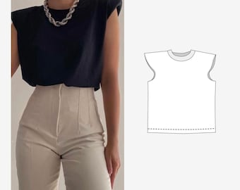 Shoulderpad Shirt / Dress Sewing Pattern & Tutorial - german