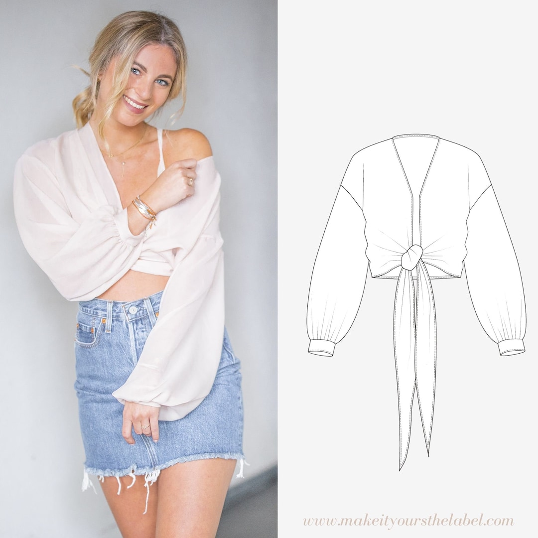 Oversized Shirt / Wrap Blouse PDF Sewing Pattern 34-44 in German - Etsy