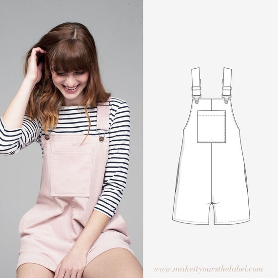 Dungarees and Pinafore Dress or Bib Skirt PDF Sewing Pattern for