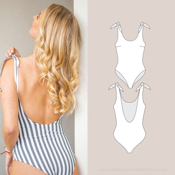 One-piece swimsuit YARA Pattern PDF T34-44 in English