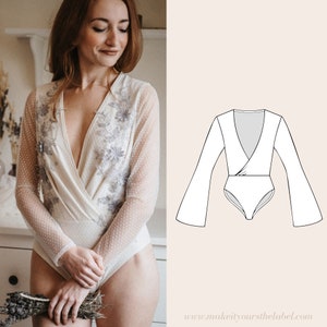 Women&#39;s Lingerie Bodysuit PDF Sewing Pattern sizes 36 - 42 in english