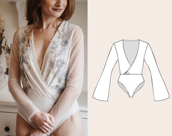 Women's Lingerie Bodysuit PDF Sewing Pattern sizes 36 - 42 in english
