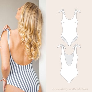 Traje de baño de mujer one piece PDF Patrón de costura en inglés