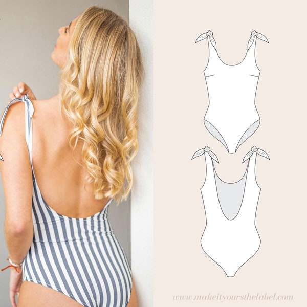 Women's Swimsuit One Piece PDF Sewing Pattern in english