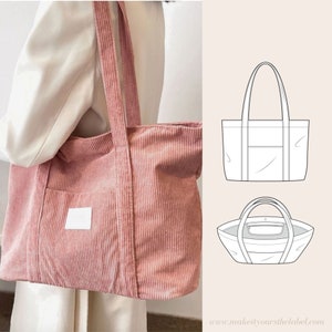 Patron de couture de sac fourre-tout PDF | Sac cabas en toile