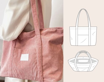 Tote Bag Sewing Pattern PDF | Canvas shopper bag