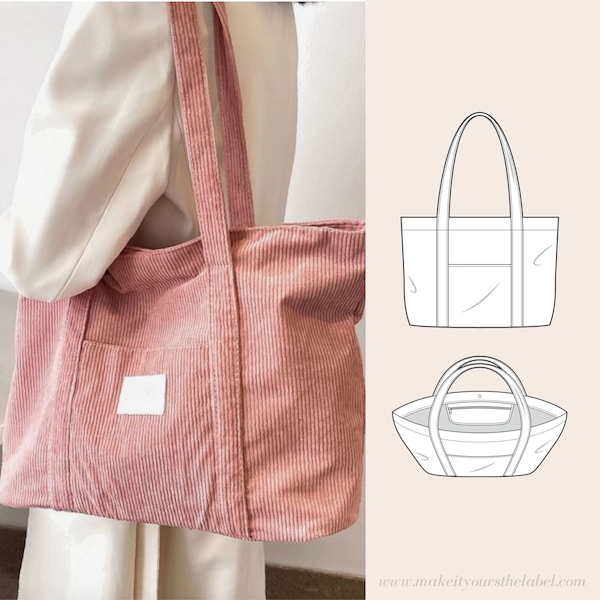 Patron de couture PDF pour sac fourre-tout | Sac cabas en toile