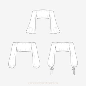 Off Shoulder Top PDF Sewing Pattern | Bardot Blouse Pattern - 12 Sizes ...