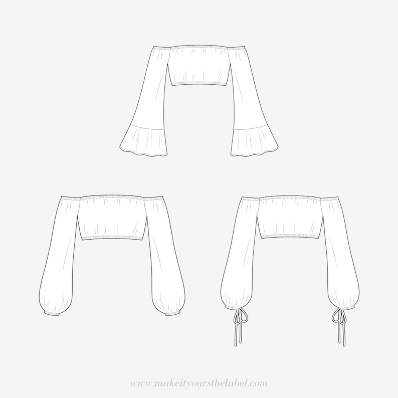 Off Shoulder Top PDF Sewing Pattern | Bardot Blouse Pattern - 12 Sizes ...