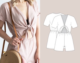 Tella Jumpsuit, PDF Naaipatroon, Instructies NL, Maten 34-46