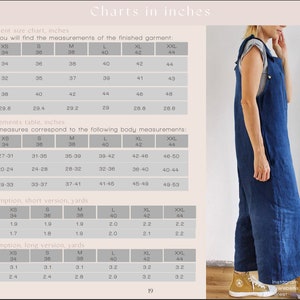 Long Jumpsuit / Overall / Dungarees women and girls / PDF Sewing Pattern / 34-44 / A0, A4, USLetter english image 10