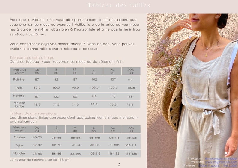 Op de afbeelding: Een maattabel voor kleding in inches en centimeters. De tabel toont de maten voor borst, taille, heupen en binnenbeenlengte voor maten XS tot XXL. De tabel is gedrukt op een witte achtergrond met zwarte tekst.