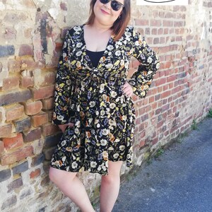 Flowy Tie Front Mini Dress PDF Sewing Pattern in German - Etsy