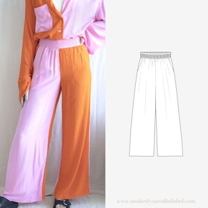 Wide palazzo trousers Culotte trousers PDF sewing pattern in German