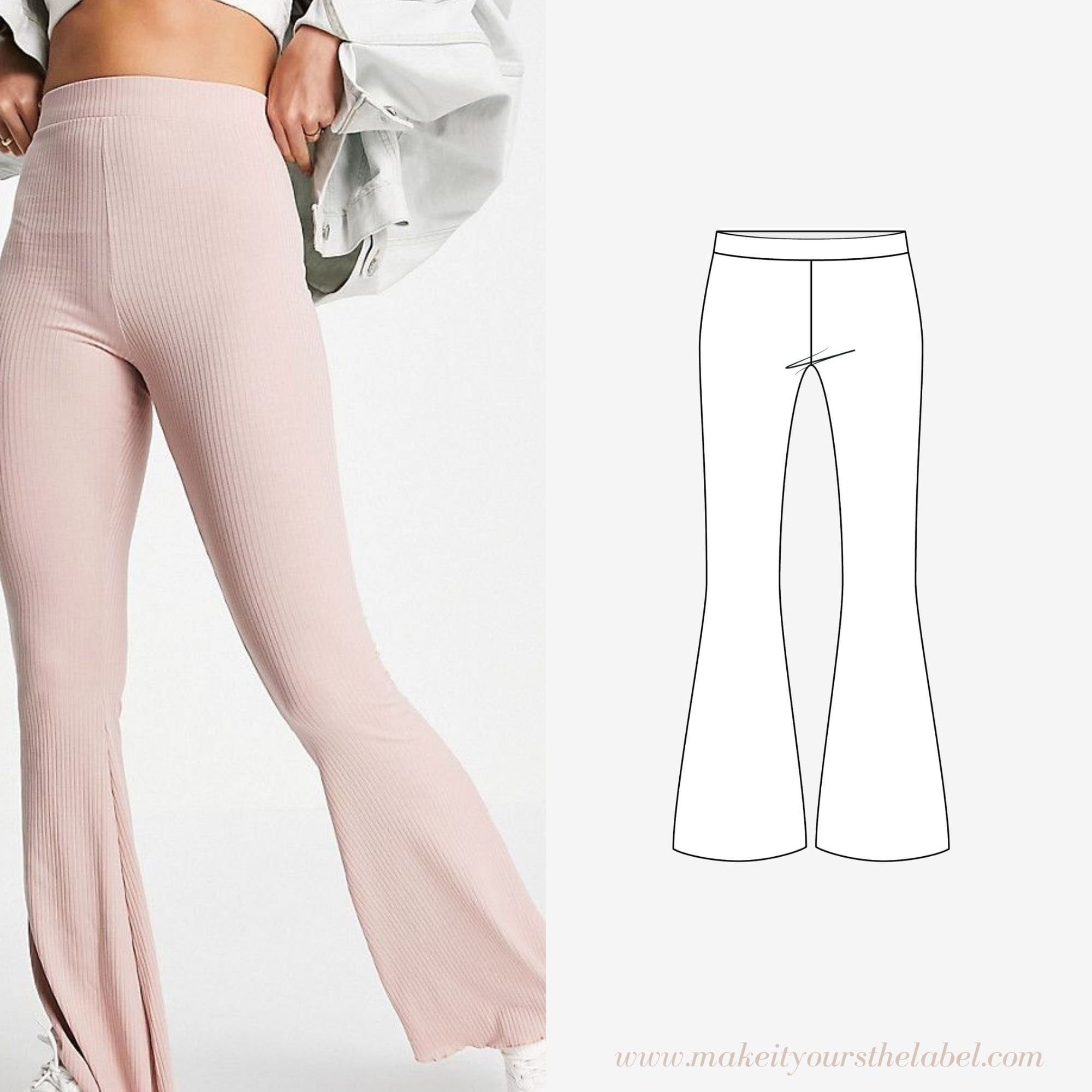 High Waist Flare Pants PDF Sewing Pattern for Jersey Yoga or Loungewear  Pants in English Aktiv -  Canada