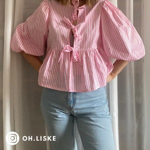 Tie Front Blouse PDF Patron de couture / Bow Front Crop Top / 12 tailles image 2