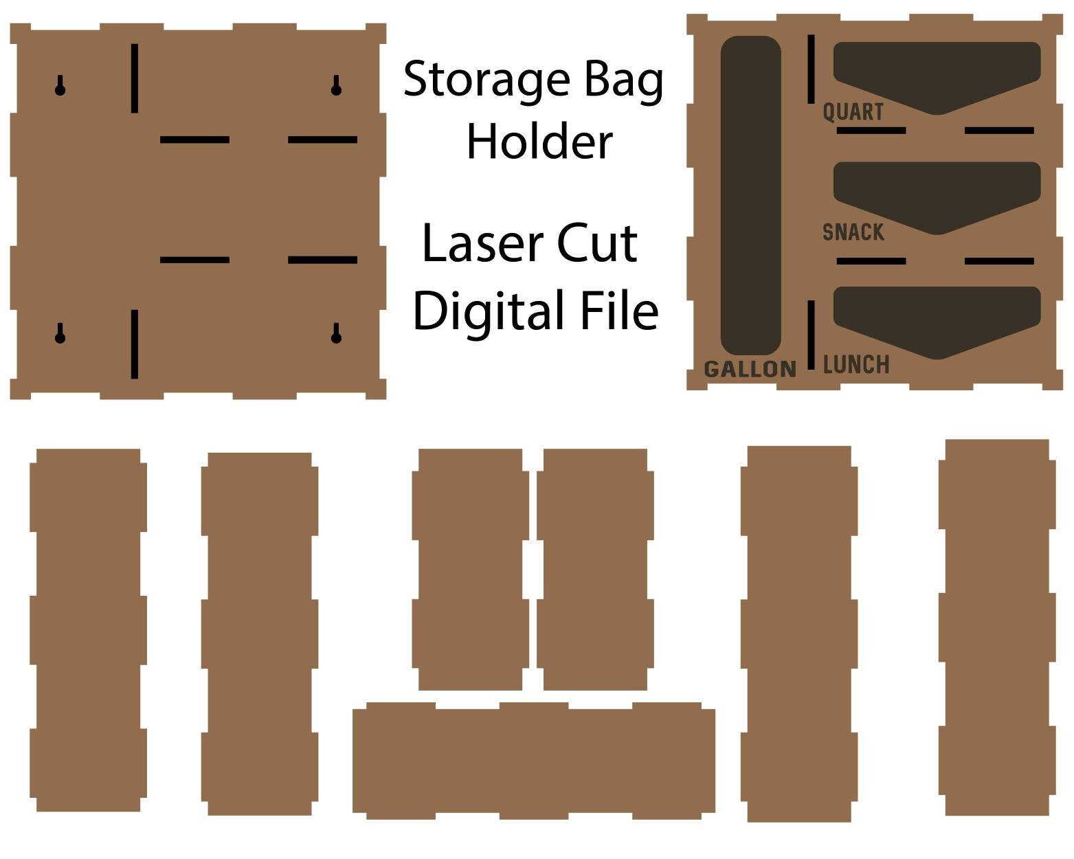 Bag Holder and Organizer Kitchen Bag Storage SVG Laser Cut Etsy