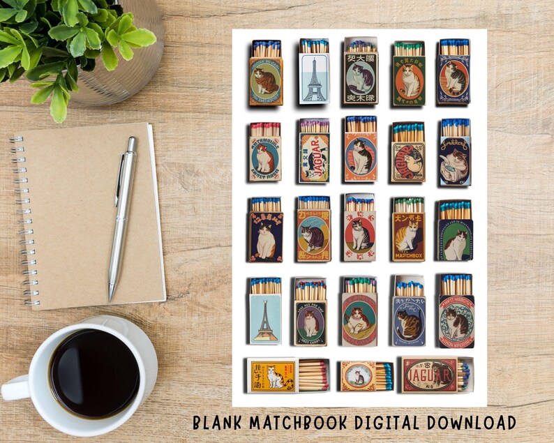 Blank Matchbook Digital Download,matchbox Art Print, Matchbook Poster ...
