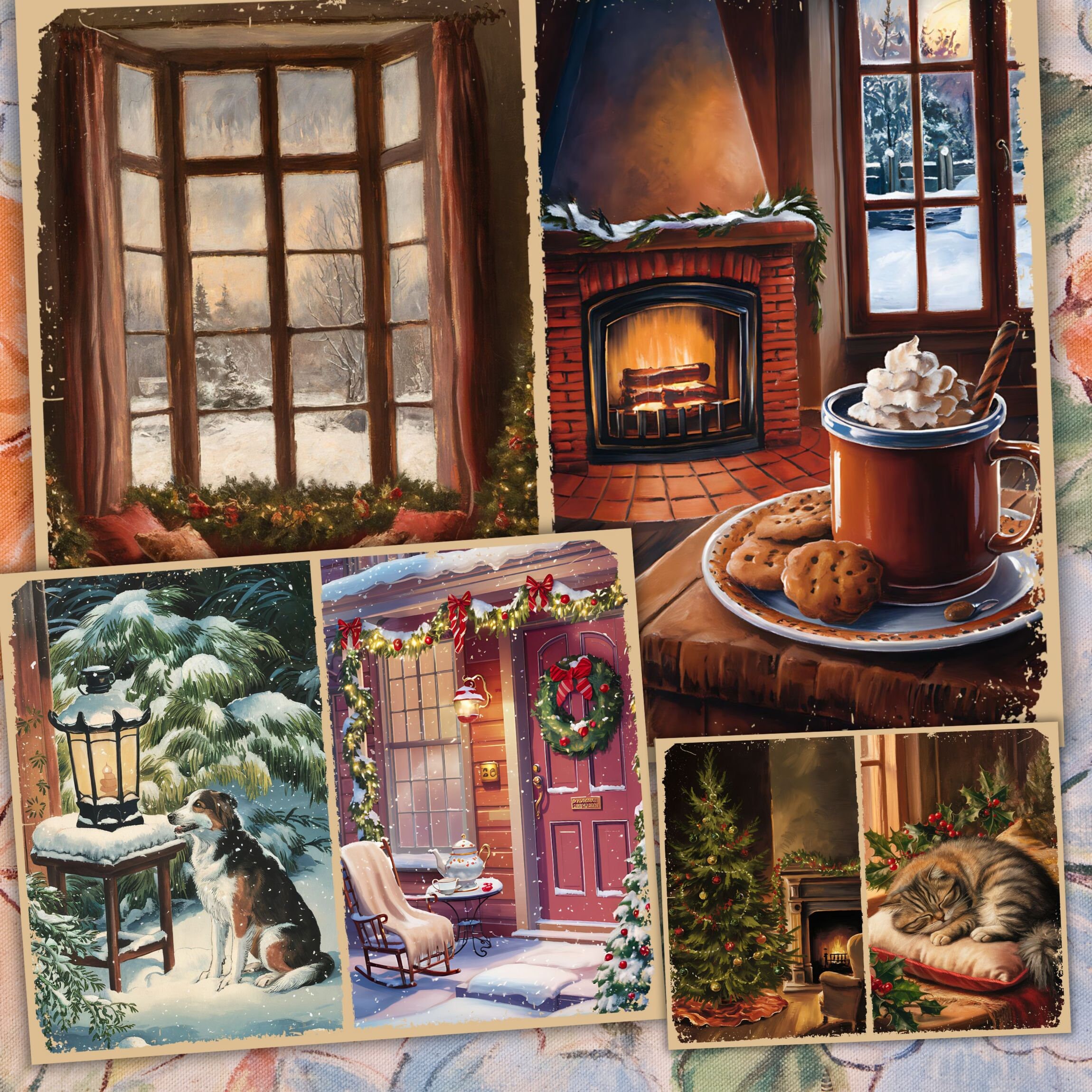 Cozy Christmas Junk Journal, Junk Journal Pages, Vintage Merry ...