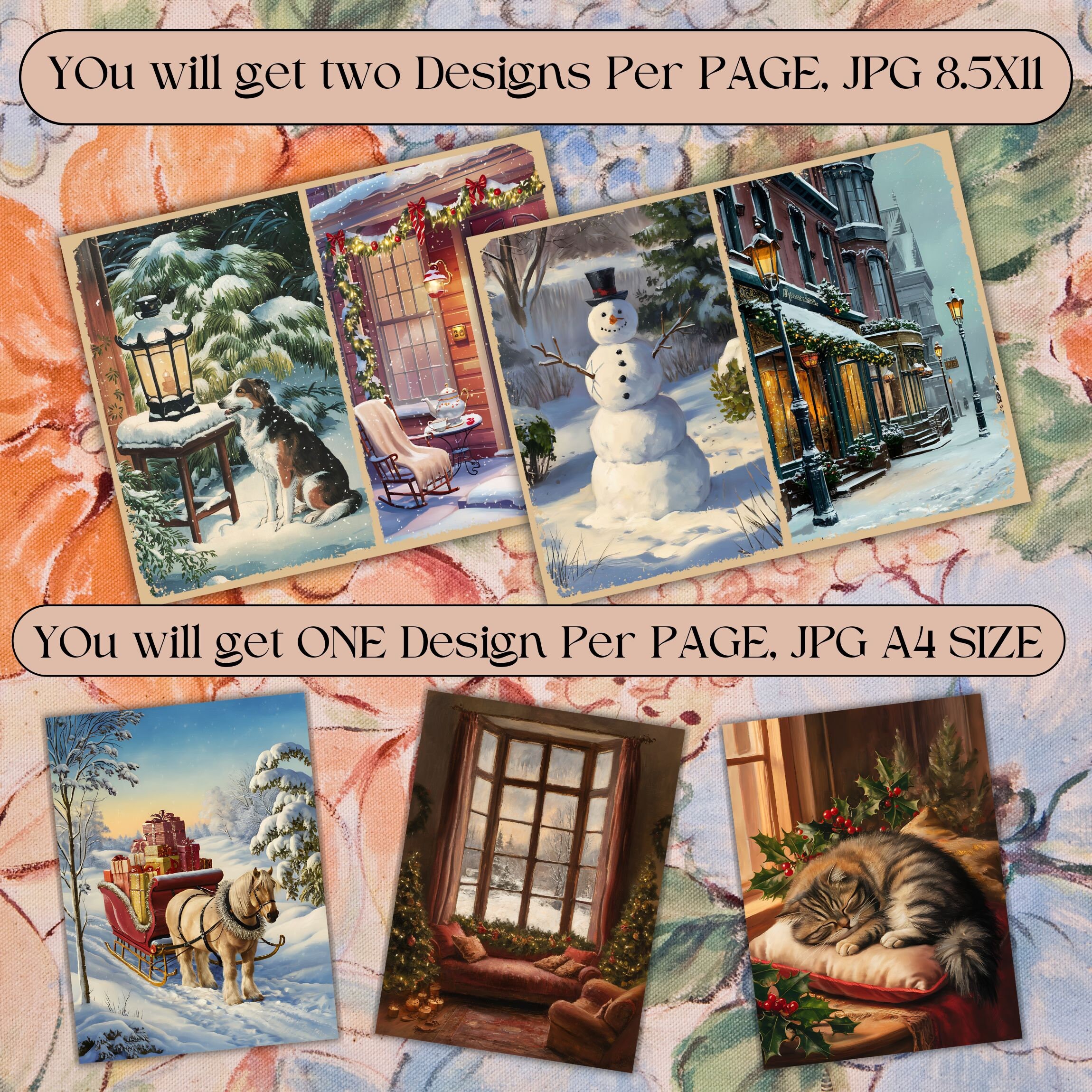 Cozy Christmas Junk Journal, Junk Journal Pages, Vintage Merry ...