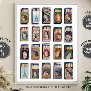 Blank Matchbook Digital Download,Matchbox Art Print, Matchbook Poster Template, Blank Matchbook Template Digital Download, Custom Matchbook.