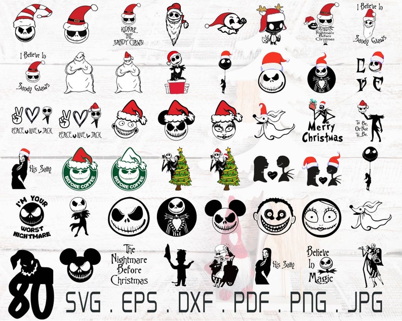 Download 137Grinch SVG Bundle 80 Nightmare before christmas 2020 Mask | Etsy